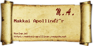 Makkai Apollinár névjegykártya